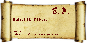 Behalik Mikes névjegykártya